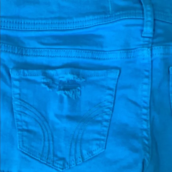 Hollister Women's Bright Blue Denim Micro distressed Shorts NWOT - Picture 8 of 10